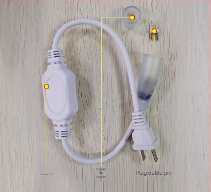 Bandă de iluminare LED circulară 360° flexibilă pentru exterior — monocromă, model 2835, 120 LED, 220V, 12W