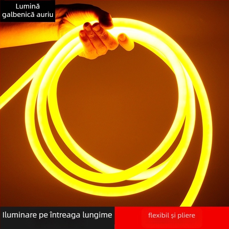 Bandă de iluminare LED circulară 360° flexibilă pentru exterior — monocromă, model 2835, 120 LED, 220V, 12W