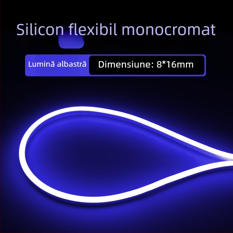 Bandă de iluminare LED circulară 360° flexibilă pentru exterior — monocromă, model 2835, 120 LED, 220V, 12W