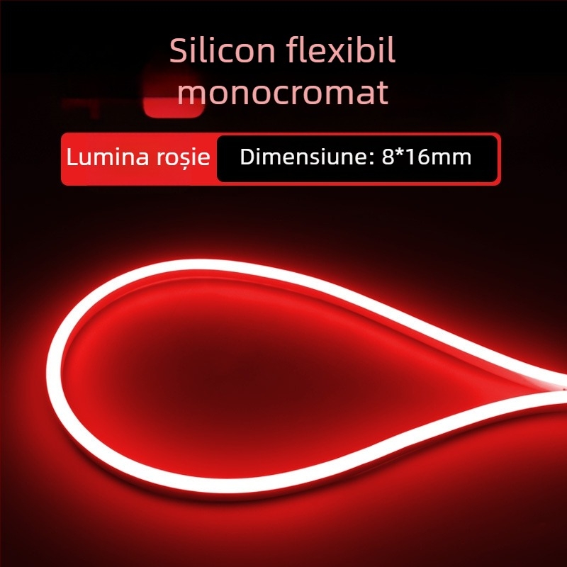 Bandă de iluminare LED circulară 360° flexibilă pentru exterior — monocromă, model 2835, 120 LED, 220V, 12W