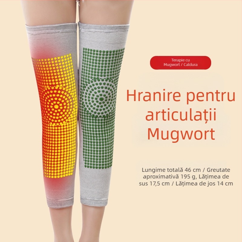 Orteza pentru genunchi încălzitoare cu Mugwort pentru căldură și protecția articulațiilor — Ruiya, Adulți, Iarna 2025