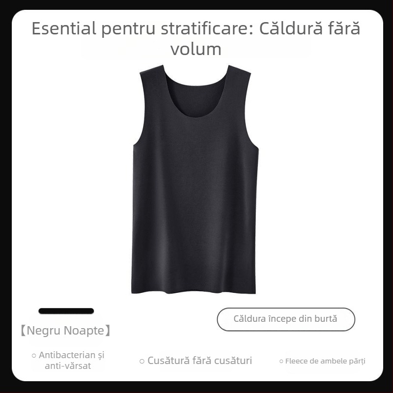 Vesta termică pentru bărbați, cu formă Y, fără cusături, 100% bumbac, strat interior autoîncălzit, primăvara 2024