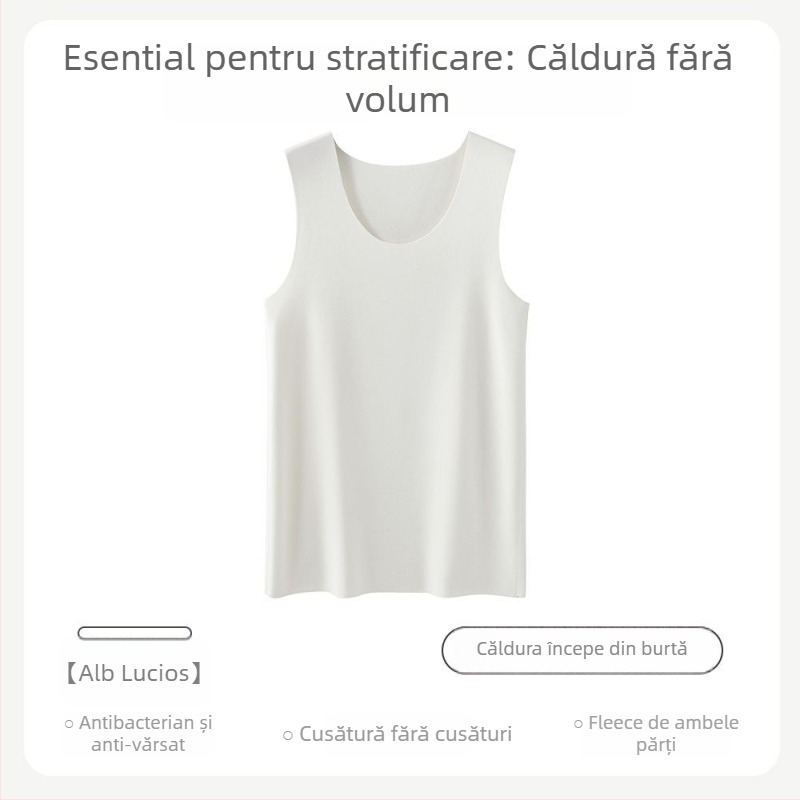 Vesta termică pentru bărbați, cu formă Y, fără cusături, 100% bumbac, strat interior autoîncălzit, primăvara 2024