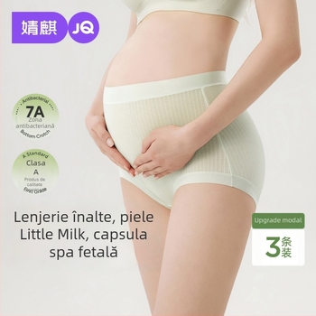 Lenjerie pentru maternitate cu modal antibacterian, talie înaltă, pentru sarcină în stadiu tâziu