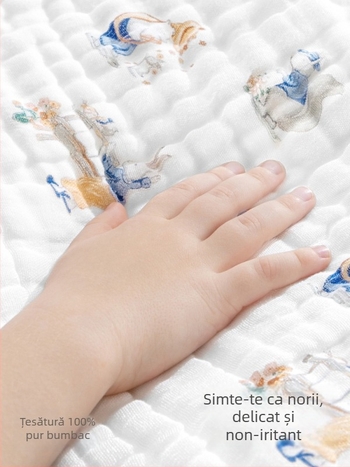 Belleptide Prosop de saliva pentru bebeluși, din bumbac, model desen animat, potrivit pentru sugari și copii 0–3 ani