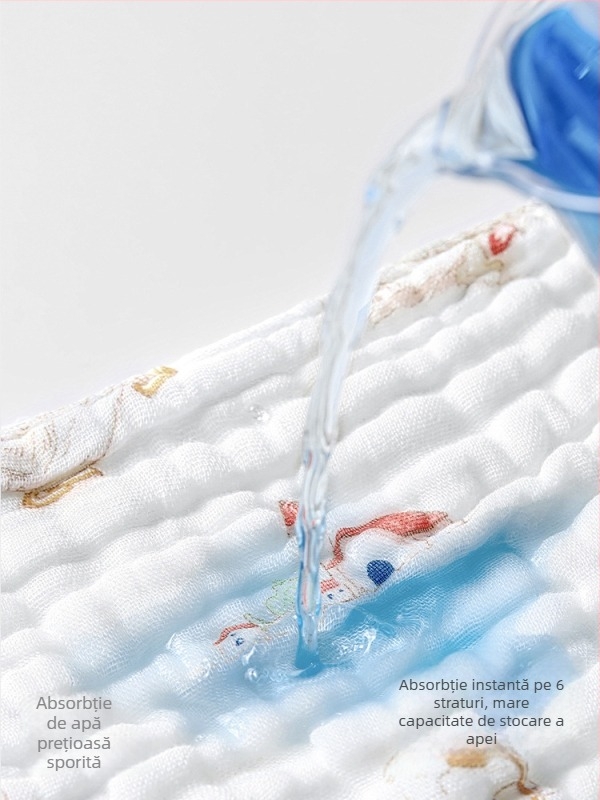 Belleptide Prosop de saliva pentru bebeluși, din bumbac, model desen animat, potrivit pentru sugari și copii 0–3 ani