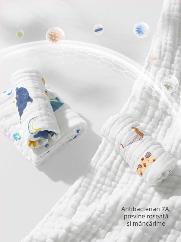 Belleptide Prosop de saliva pentru bebeluși, din bumbac, model desen animat, potrivit pentru sugari și copii 0–3 ani