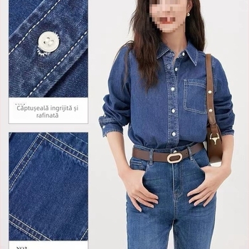 Cămașă satin cu guler polo, croială lejeră, primăvara 2025