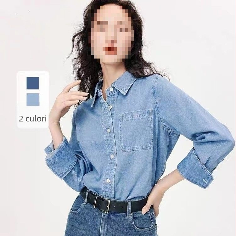 Cămașă satin cu guler polo, croială lejeră, primăvara 2025