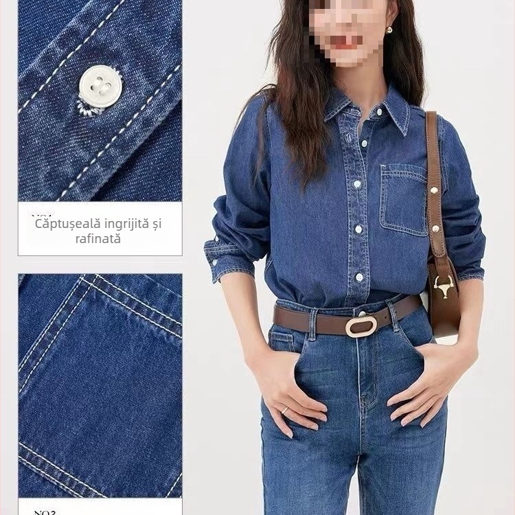 Cămașă satin cu guler polo, croială lejeră, primăvara 2025