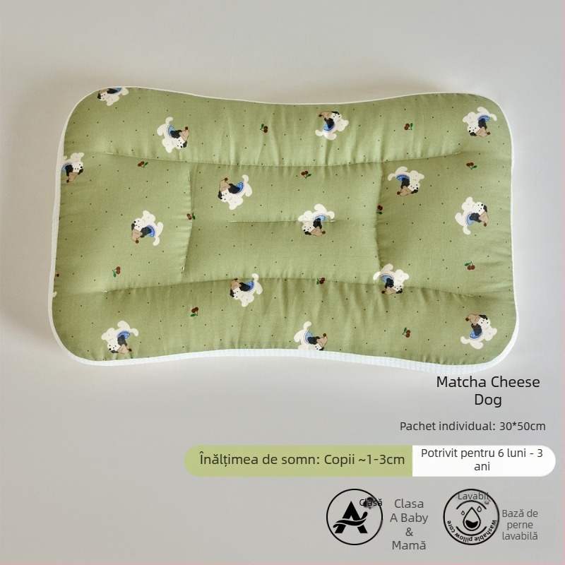 LIFE HOME Pernă de susținere a gâtului pentru copii – înălțime 3–7 cm, umplutură din fibre de poliester, greutate 0–0,5 kg