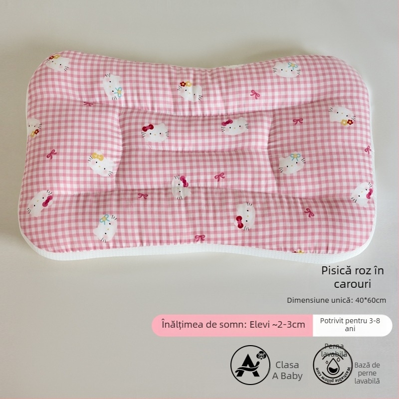 LIFE HOME Pernă de susținere a gâtului pentru copii – înălțime 3–7 cm, umplutură din fibre de poliester, greutate 0–0,5 kg