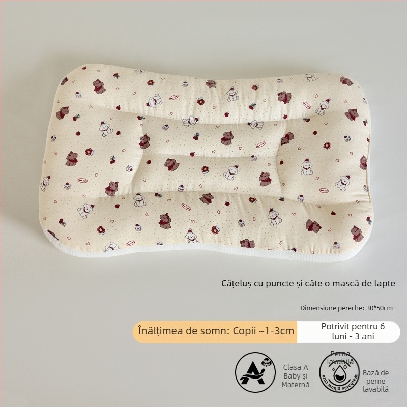 LIFE HOME Pernă de susținere a gâtului pentru copii – înălțime 3–7 cm, umplutură din fibre de poliester, greutate 0–0,5 kg