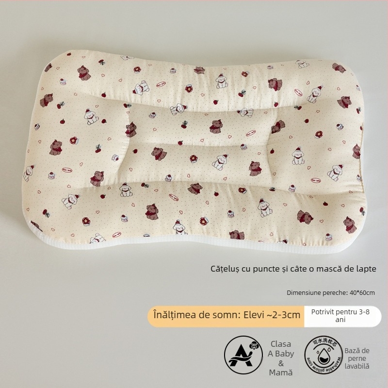 LIFE HOME Pernă de susținere a gâtului pentru copii – înălțime 3–7 cm, umplutură din fibre de poliester, greutate 0–0,5 kg