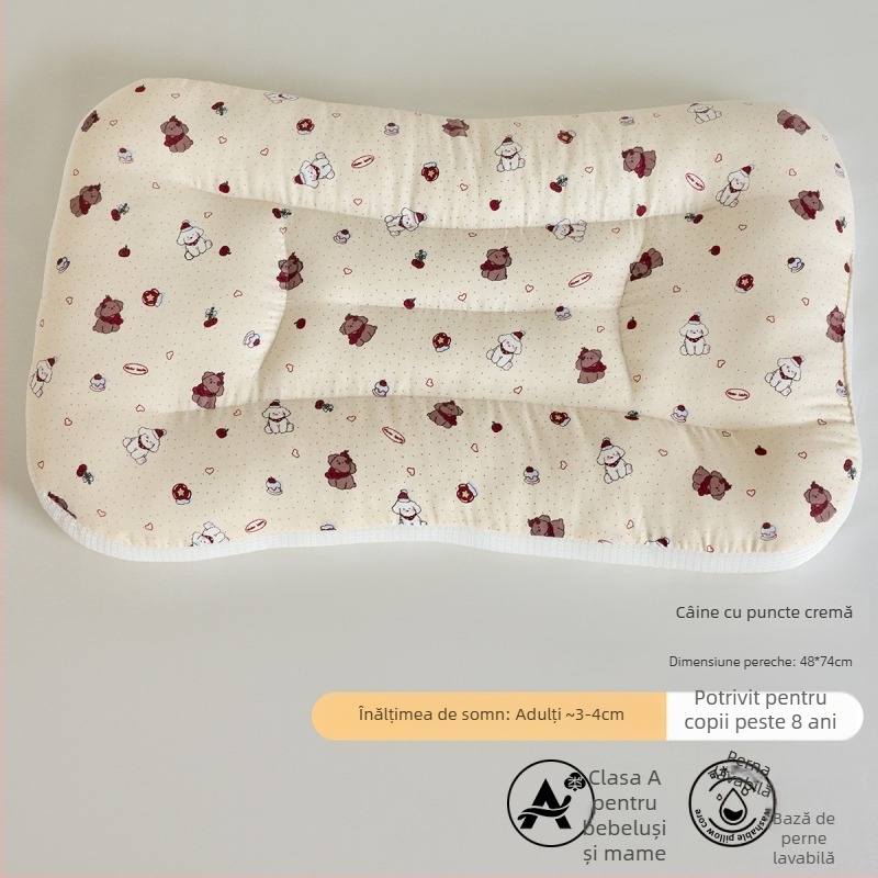 LIFE HOME Pernă de susținere a gâtului pentru copii – înălțime 3–7 cm, umplutură din fibre de poliester, greutate 0–0,5 kg