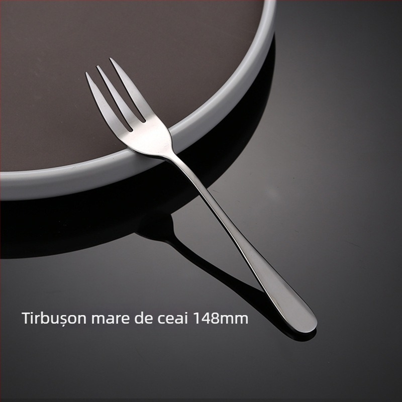 Set cuțit, furculiță și lingură din oțel inoxidabil – design monocrom, stil modern și simplu, specifikații 888