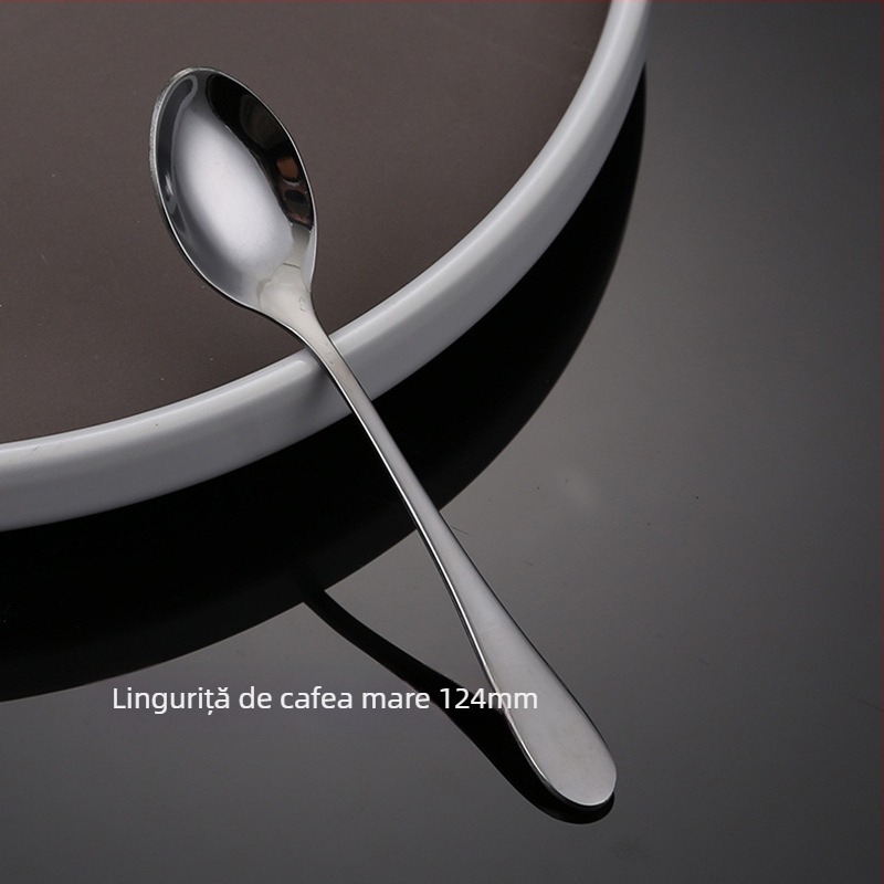 Set cuțit, furculiță și lingură din oțel inoxidabil – design monocrom, stil modern și simplu, specifikații 888