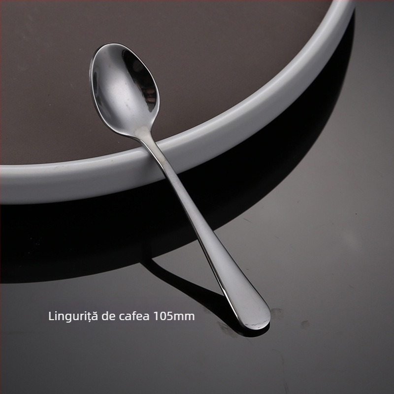 Set cuțit, furculiță și lingură din oțel inoxidabil – design monocrom, stil modern și simplu, specifikații 888