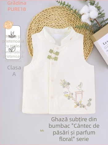 Vestă pentru copii, 100% bumbac, umplutură și căptușeală din poliester, unisex, pentru iarnă, primăvară și toamnă
