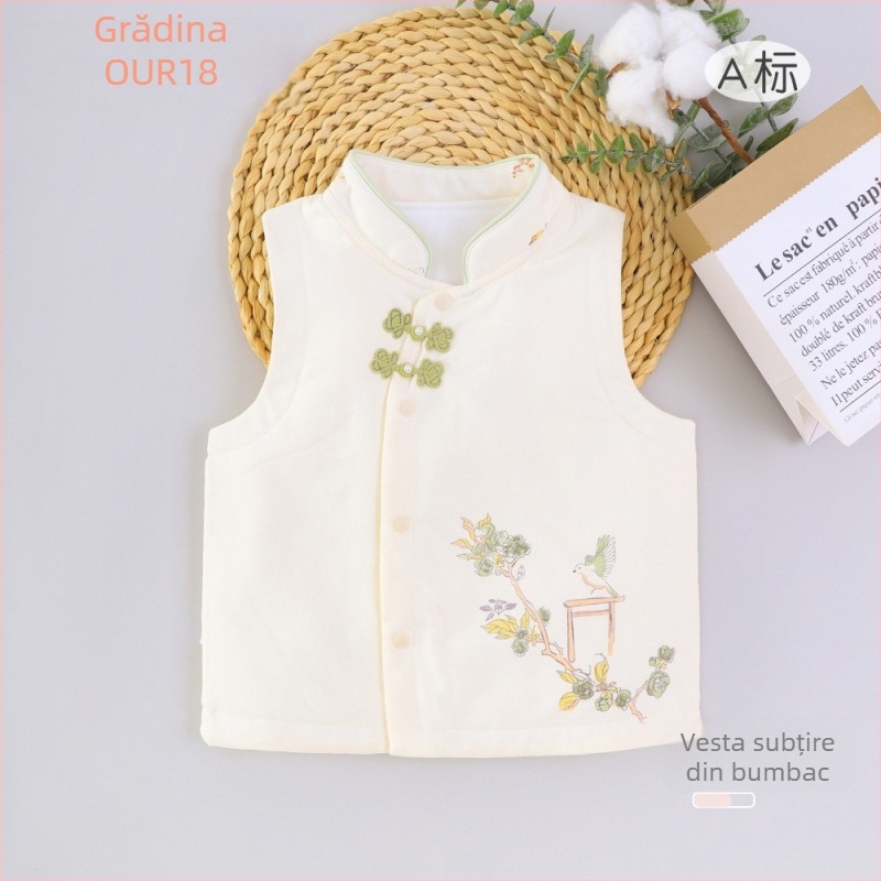 Vestă pentru copii, 100% bumbac, umplutură și căptușeală din poliester, unisex, pentru iarnă, primăvară și toamnă