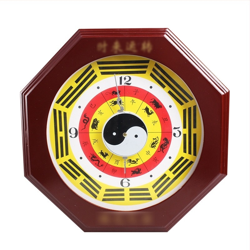 Ceas de perete din lemn, cu motivul celor patru anotimpuri, design tradițional popular, 600 g, Xuanyi