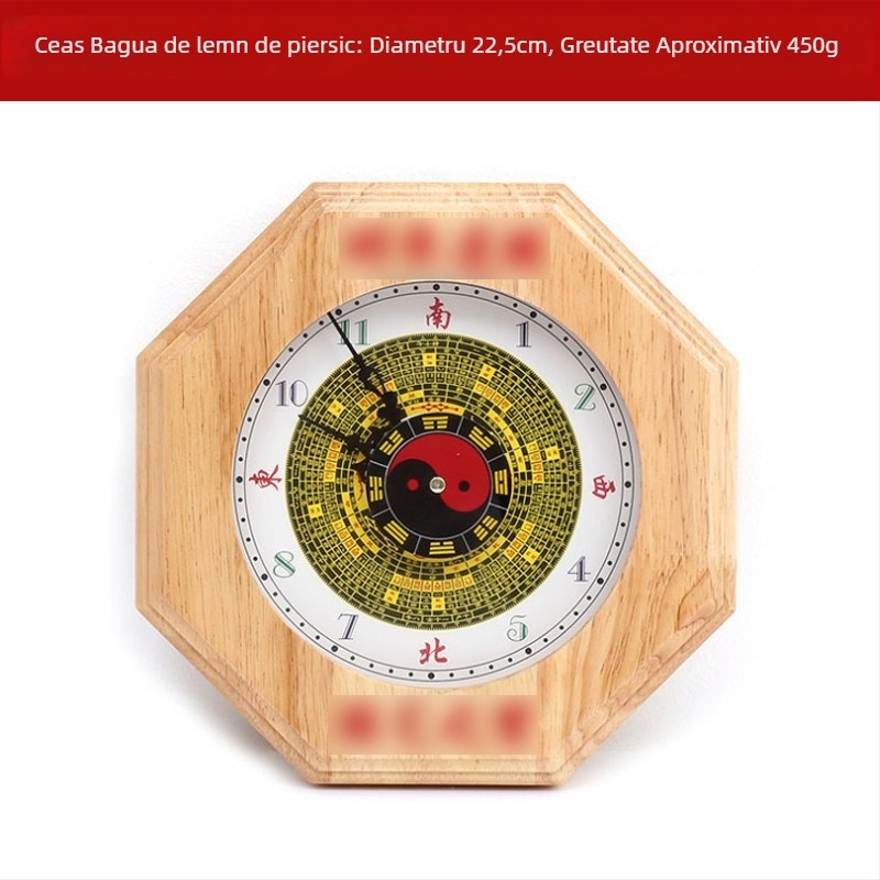 Ceas de perete din lemn, cu motivul celor patru anotimpuri, design tradițional popular, 600 g, Xuanyi