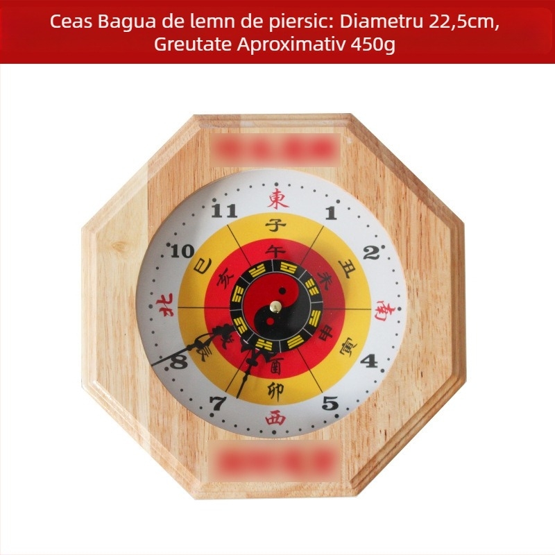 Ceas de perete din lemn, cu motivul celor patru anotimpuri, design tradițional popular, 600 g, Xuanyi