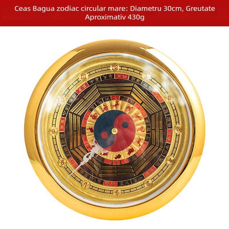 Ceas de perete din lemn, cu motivul celor patru anotimpuri, design tradițional popular, 600 g, Xuanyi