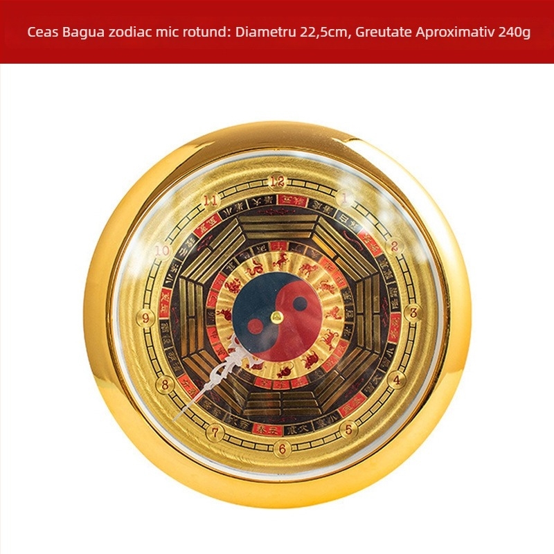 Ceas de perete din lemn, cu motivul celor patru anotimpuri, design tradițional popular, 600 g, Xuanyi