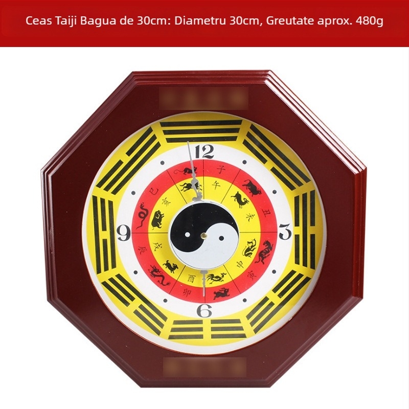 Ceas de perete din lemn, cu motivul celor patru anotimpuri, design tradițional popular, 600 g, Xuanyi