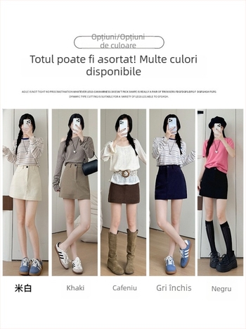 Fustă corduroy pentru femei, croială A-line slim, scurtă, toamnă 2025