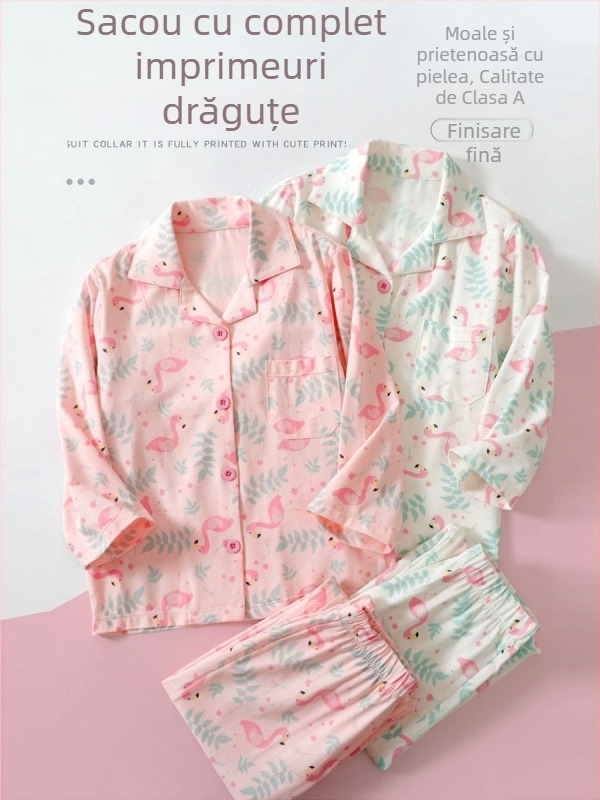 Set pijamale pentru copii, din Lycra-bumbac, unisex, pentru toate sezoanele, tricou cu mânecă lungă și pantaloni, 95% bumbac, respirabil, antibacterian, absorbția umezelii