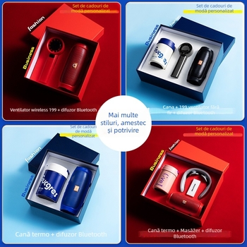 Set de cadouri de afaceri din metal, stil modern minimalist, logo personalizat ca suvenir, marca Good luck