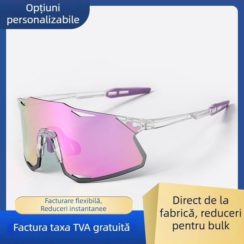 Ochelari de ciclism cu lentile UV400, rezistenți la vânt, lentile care își schimbă culoarea, compatibile cu ochelari de corecție, pernițe nazale reglabile (Modelul S5)