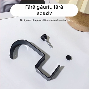 Cuier metalic pentru marginea biroului pentru ghiozdan, cârlig unic, stil lux ușor, capacitate peste 30 kg