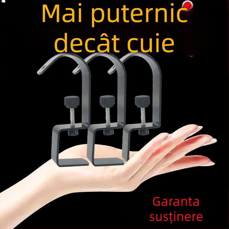 Cuier metalic pentru marginea biroului pentru ghiozdan, cârlig unic, stil lux ușor, capacitate peste 30 kg
