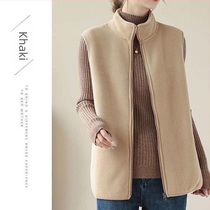 Vestă din chenille, guler polo, croială regulată, Spandex sub 30%, primăvara 2025