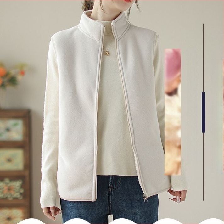 Vestă din chenille, guler polo, croială regulată, Spandex sub 30%, primăvara 2025