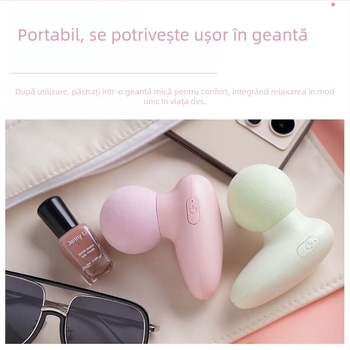 Mini aparat de masaj cu baterie încorporată, motor cu perii, viteze multiple, până la a cincea treaptă, 1 cap, autonomie 1-3 ore, zgomot 46-70 dB