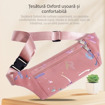 Geantă pentru telefon, stil urban simplu, material Oxford, fermoar, compartiment intern pentru telefon, buzunar interior