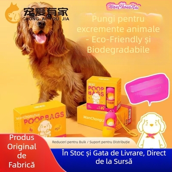 Wan Chong Nai – Pungi pentru dejecții de câini, HDPE degradabil, 1 cutie, pentru plimbări cu câinii