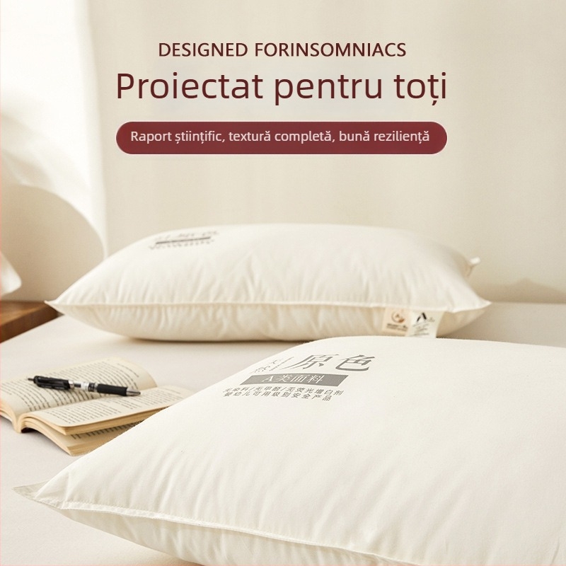 Nucleu de pernă dreptunghiular din fibre de poliester pentru adulți, susținere cervicală, ajutor pentru somn, țesătură 100% poliester, umplutură poliester