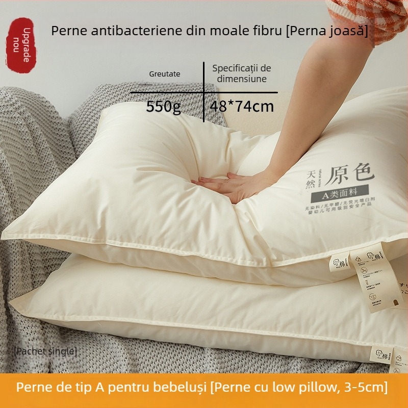Nucleu de pernă dreptunghiular din fibre de poliester pentru adulți, susținere cervicală, ajutor pentru somn, țesătură 100% poliester, umplutură poliester