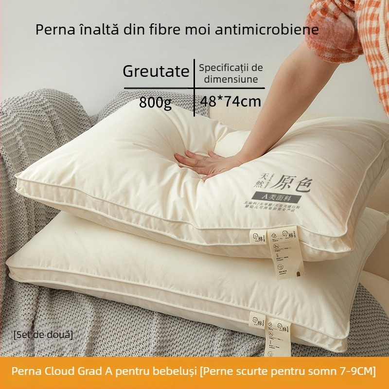 Nucleu de pernă dreptunghiular din fibre de poliester pentru adulți, susținere cervicală, ajutor pentru somn, țesătură 100% poliester, umplutură poliester