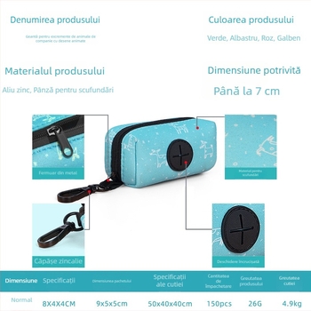 Poșetă de depozitare pentru pungile de gunoi ale câinelui, cu imprimeu desen animat (Brand: kellypet; Material: diving material; Stil: deschidere plată; Grosime: normală)