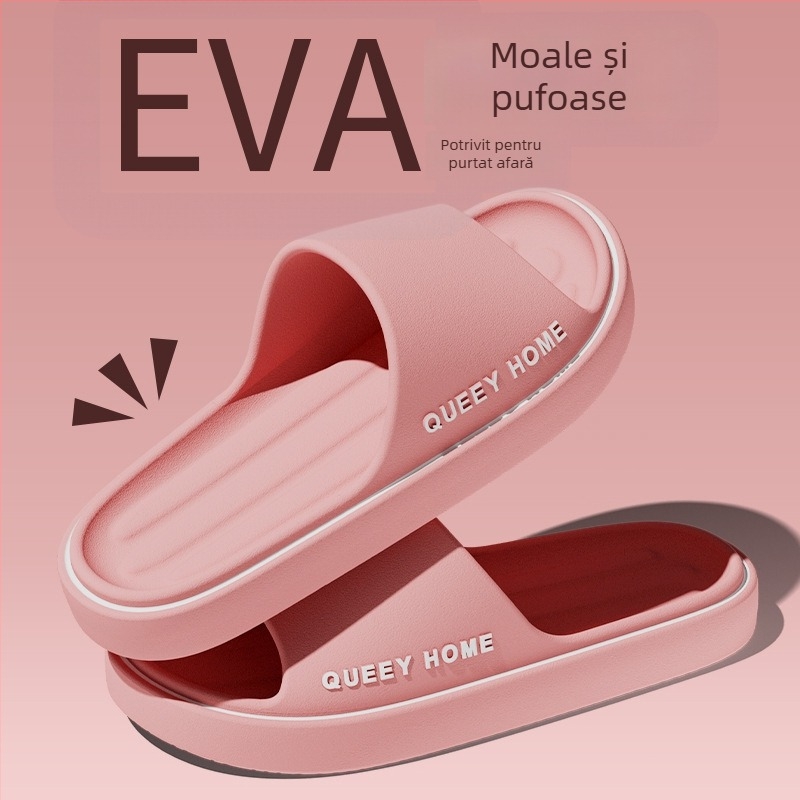 Papuci de casă pentru femei și bărbați – partea superioară EVA, talpă EVA, antiderapante, talpă turnată prin injecție, talpă groasă 3–5 cm