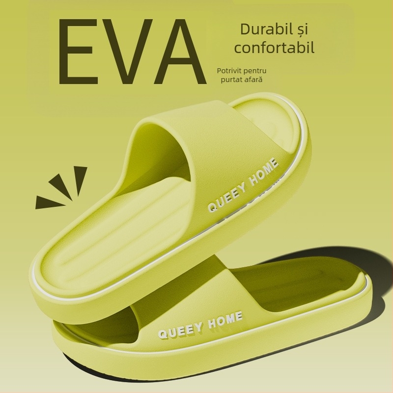 Papuci de casă pentru femei și bărbați – partea superioară EVA, talpă EVA, antiderapante, talpă turnată prin injecție, talpă groasă 3–5 cm