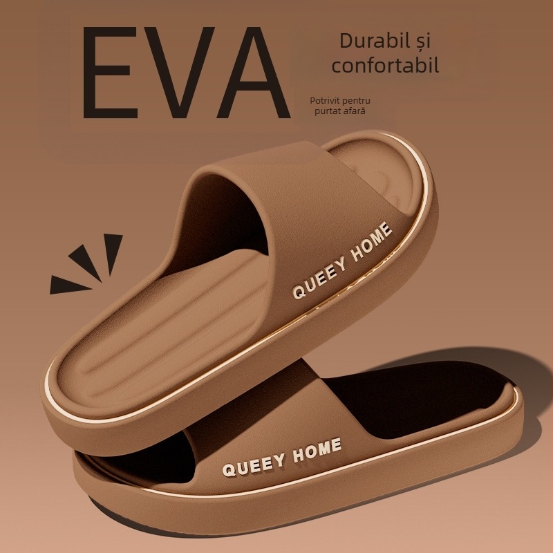 Papuci de casă pentru femei și bărbați – partea superioară EVA, talpă EVA, antiderapante, talpă turnată prin injecție, talpă groasă 3–5 cm