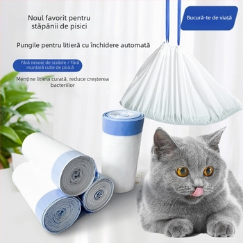 Sac pentru gunoiul pisicii, material HDPE gros, design portabil, brand Cat cleanser