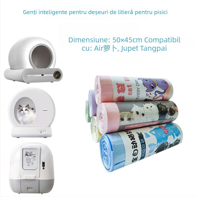 Sac pentru gunoiul pisicii, material HDPE gros, design portabil, brand Cat cleanser